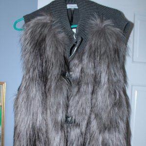 Trendy Calvin Klein Faux Fur Sweater Knit Vest